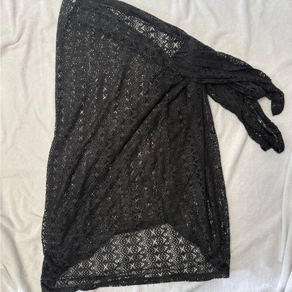 Cacique Black Lace Sarong Cover-Up